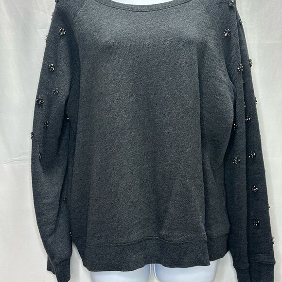 Forever 21 Charcoal Embellished Sweater Size L - Picture 2 of 9